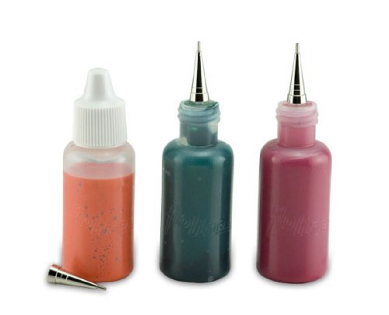 3 Pieces Precision Tip Applicator Bottle - Flo Line Squeeze Bottle with Stainless Steel Tips, for Artist Paint, Fluid Media, Ink, Watercolor, Quilling, Glitters and Masking Fluid